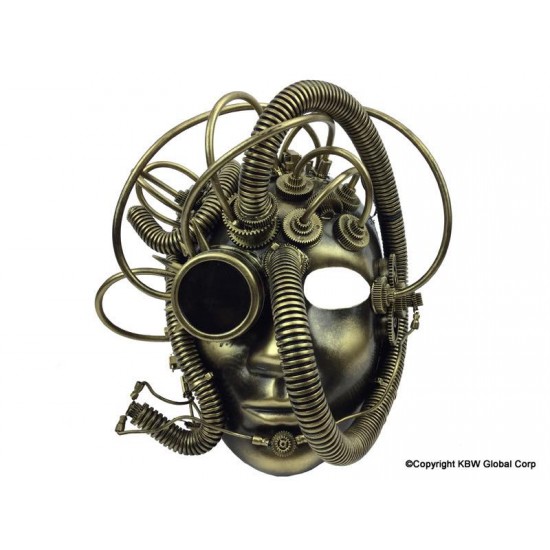 Gold Steampunk Medusa Mask