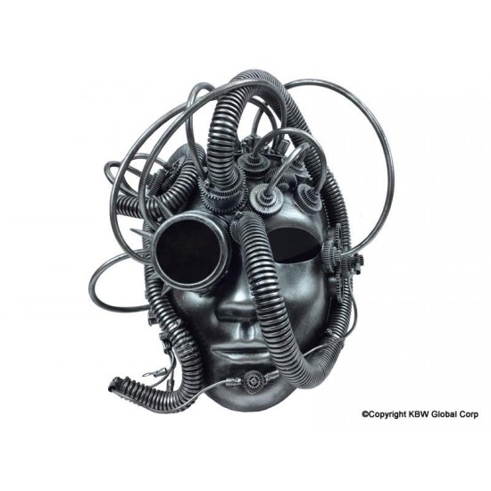 Silver Steampunk Medusa Mask