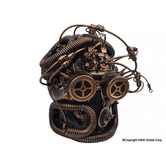 Copper Steampunk Cyborg Skull Mask