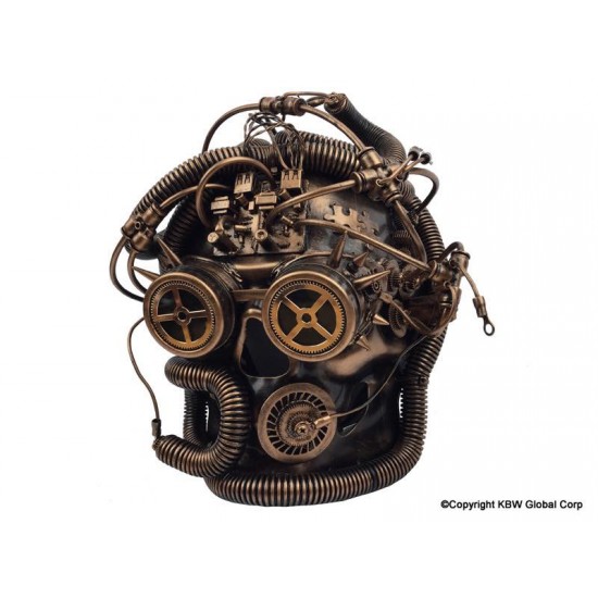 Copper Steampunk Cyborg Skull Mask
