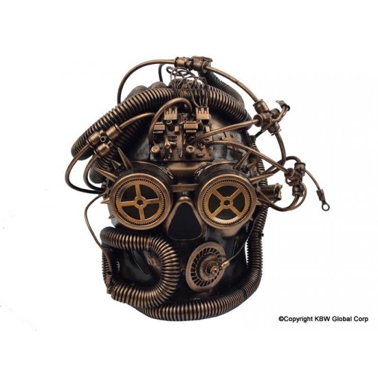 Copper Steampunk Cyborg Skull Mask
