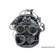 Silver Steampunk Cyborg Skull Mask