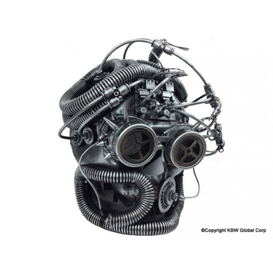 Silver Steampunk Cyborg Skull Mask