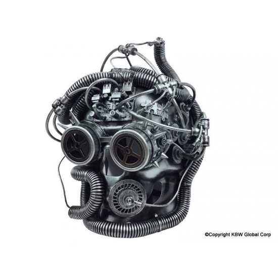 Silver Steampunk Cyborg Skull Mask