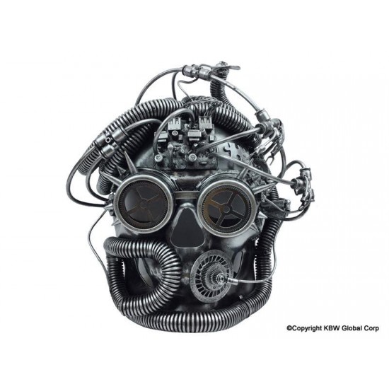Silver Steampunk Cyborg Skull Mask