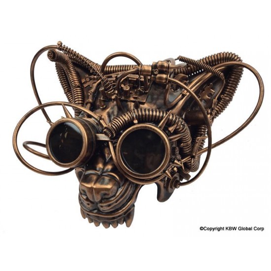 Copper Steampunk Panther Mask