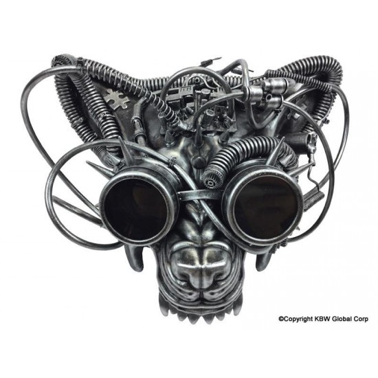 Silver Steampunk Panther Mask