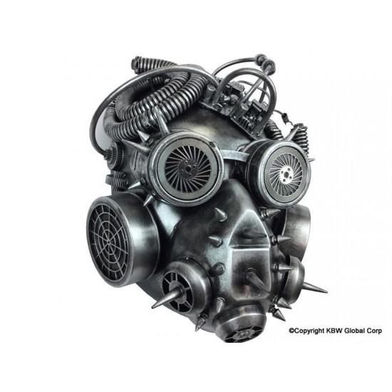 Silver Spiked Steampunk Gas Mask