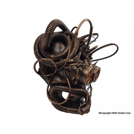 Copper Steampunk Skull Mask