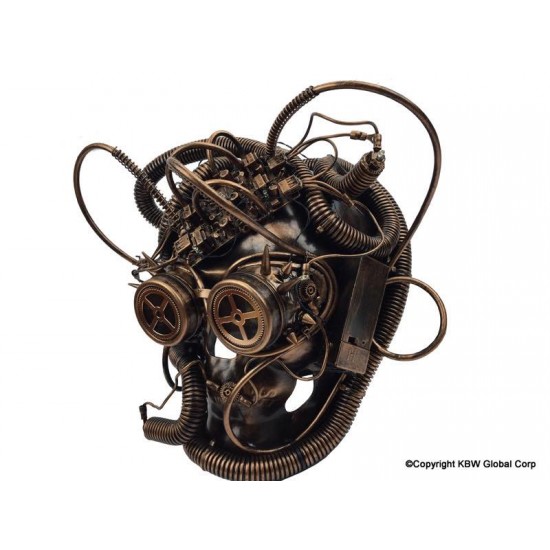 Copper Steampunk Skull Mask
