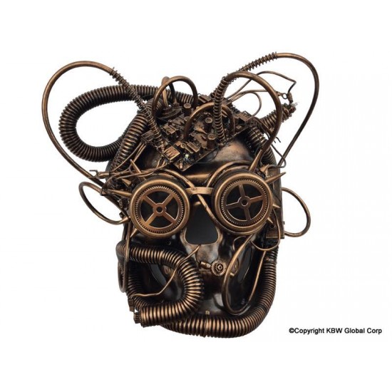 Copper Steampunk Skull Mask