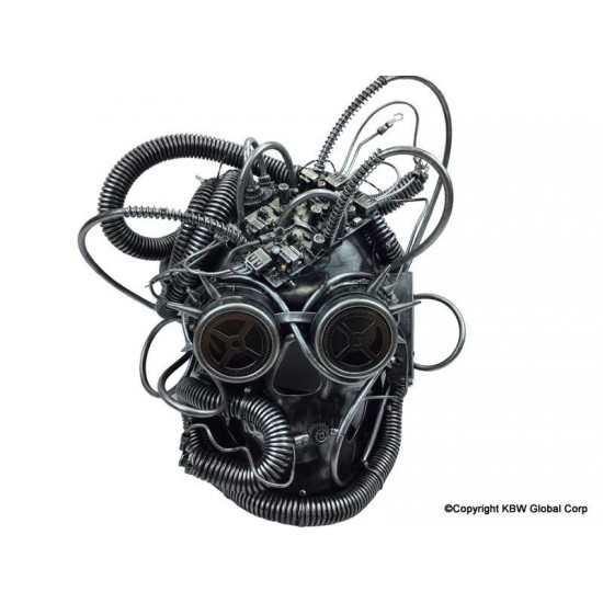 Silver Steampunk Skull Mask