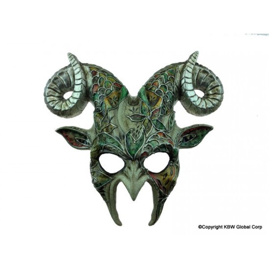 Venetian Silver Floral Ram Horn Mask Venetian Silver Floral Ram Horn Mask