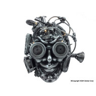 Silver Steampunk Smiling Gears Mask