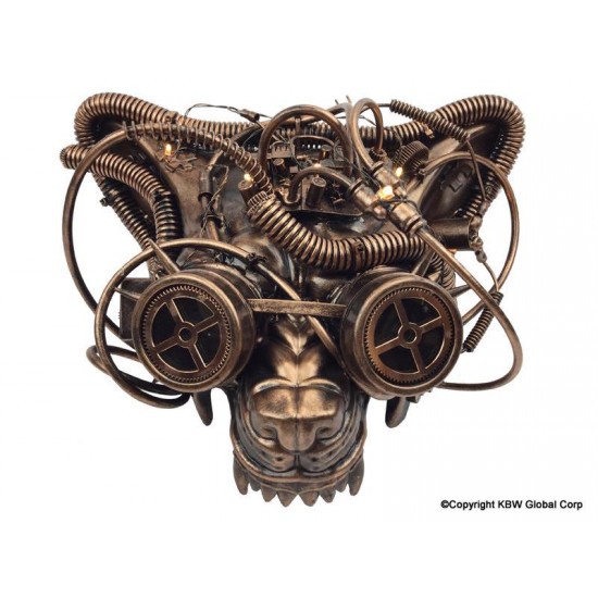 Copper Steampunk Wolf Gears Mask
