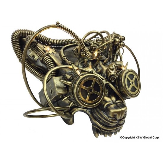 Gold Steampunk Wolf Mask