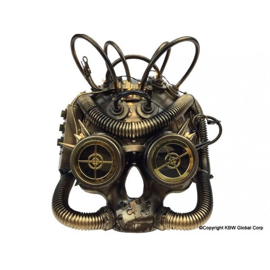 Gold Steampunk Skull Mask
