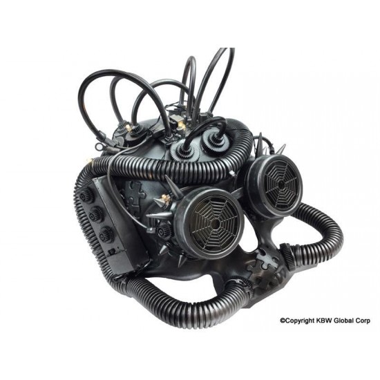 Silver Steampunk Skull Mask