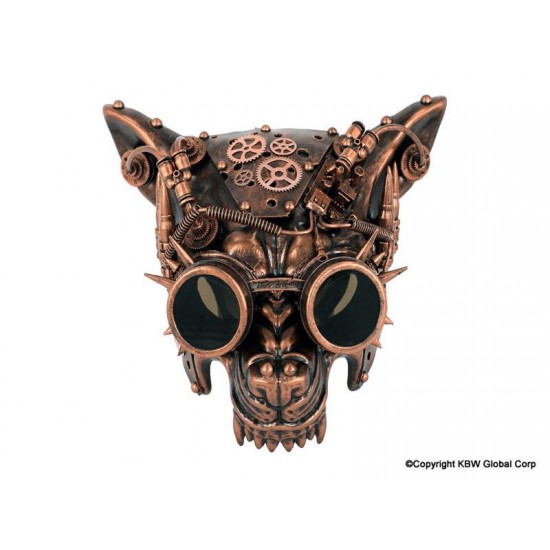 Copper Steampunk Wolf Mask with Goggles Copper Steampunk Wolf Mask with Goggles