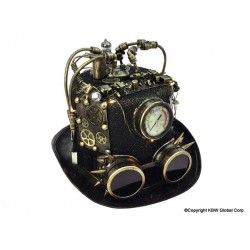 Gold Steampunk Pressure Gauge Top Hat
