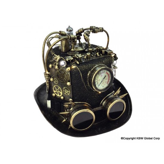 Gold Steampunk Pressure Gauge Top Hat