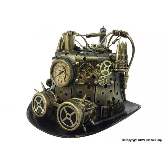 Gold Steampunk Bullet Pressure Gauge Top Hat