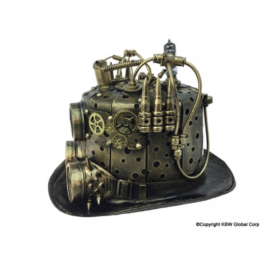 Gold Steampunk Bullet Pressure Gauge Top Hat