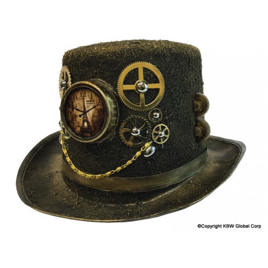 Gold Steampunk Eiffel Clock Top Hat Gold Steampunk Eiffel Clock Top Hat