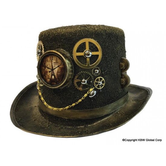 Gold Steampunk Eiffel Clock Top Hat Gold Steampunk Eiffel Clock Top Hat