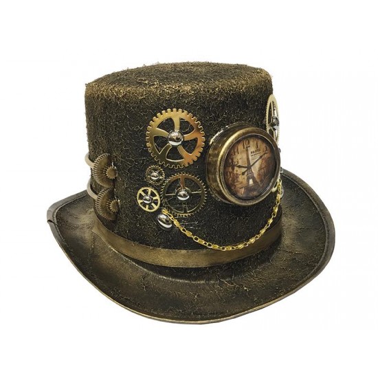 Gold Steampunk Eiffel Clock Top Hat Gold Steampunk Eiffel Clock Top Hat