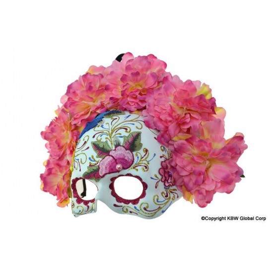 Day of the Dead Pink Skull Half-Mask Day of the Dead Pink Skull Half-Mask