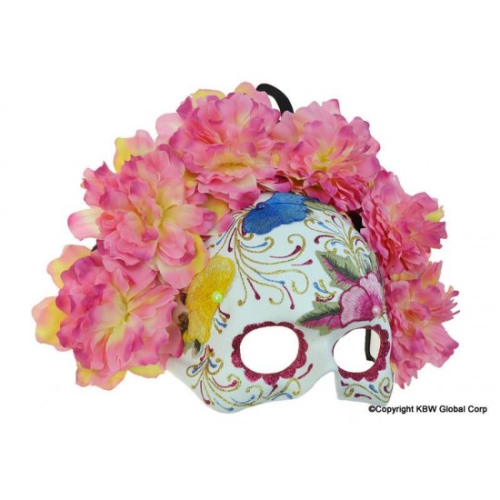 Day of the Dead Pink Skull Half-Mask Day of the Dead Pink Skull Half-Mask
