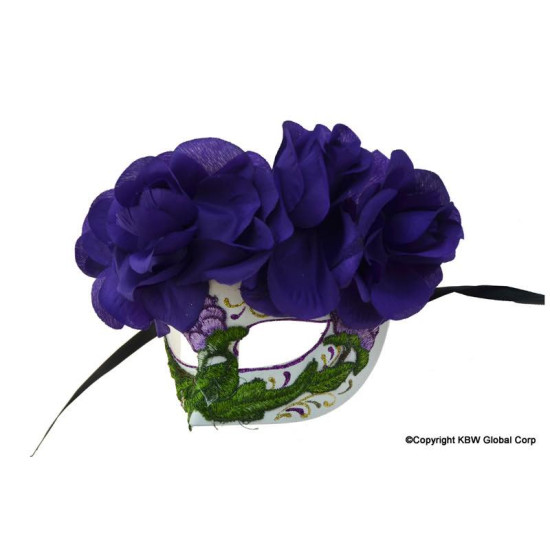 Day of the Dead Purple Rose Mask