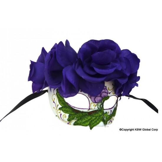 Day of the Dead Purple Rose Mask