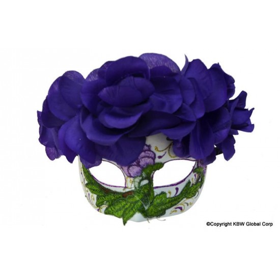 Day of the Dead Purple Rose Mask