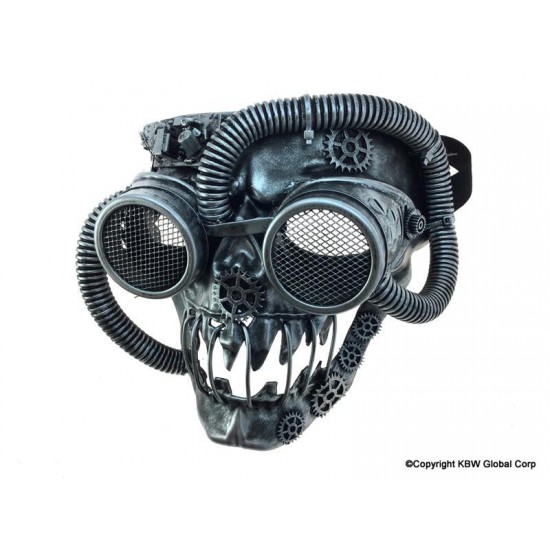Silver Steampunk Skull Mask with Goggles Silver Steampunk Skull Mask with Goggles
