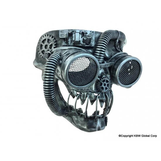 Silver Steampunk Skull Mask with Goggles Silver Steampunk Skull Mask with Goggles
