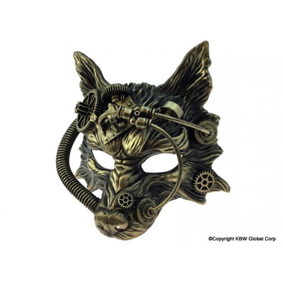 Gold Steampunk Wolf Mask Gold Steampunk Wolf Mask