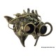 Gold Steampunk Demon Mask with Goggles