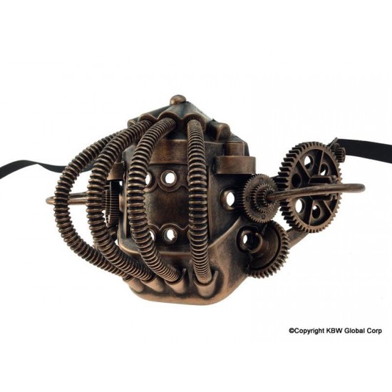 Copper Steampunk Respirator Gear Mask Copper Steampunk Respirator Gear Mask