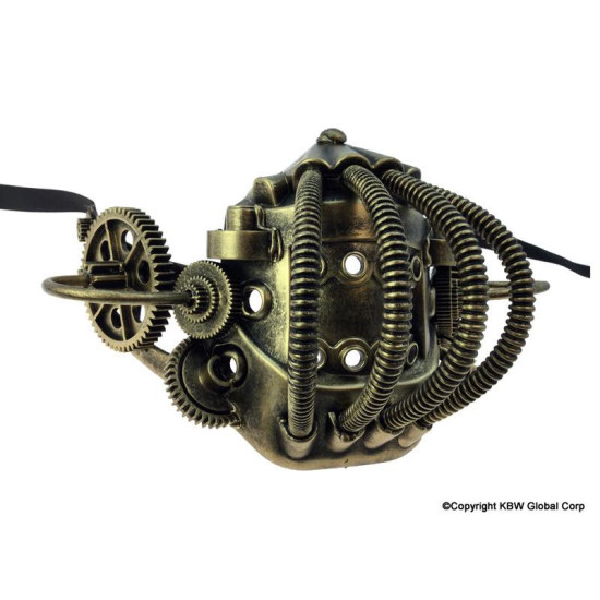 Gold Steampunk Respirator Gear Mask Gold Steampunk Respirator Gear Mask