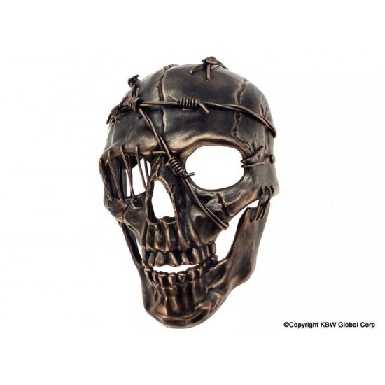 Copper Barbed Wire Skull Mask
