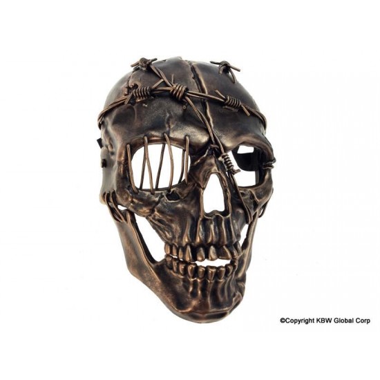 Copper Barbed Wire Skull Mask