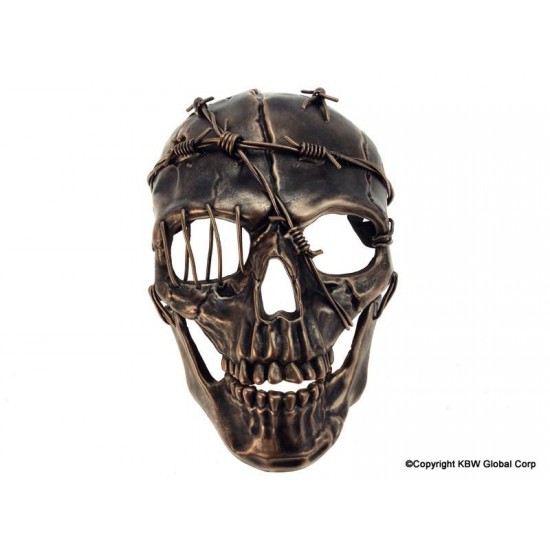 Copper Barbed Wire Skull Mask