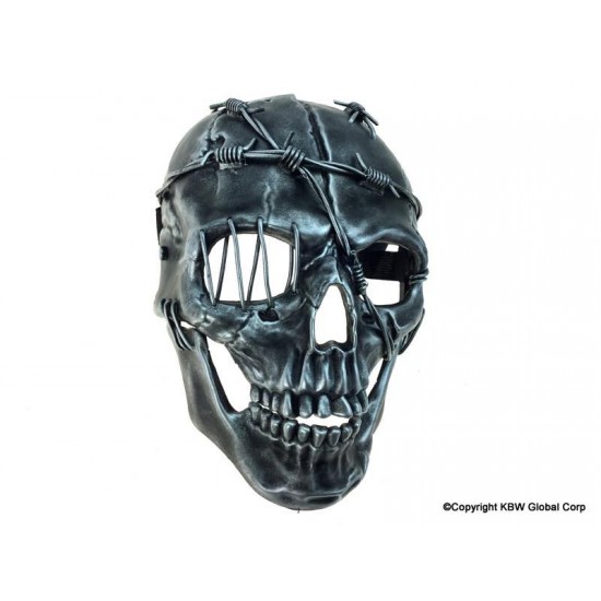 Silver Barbed Wire Skull Mask Silver Barbed Wire Skull Mask