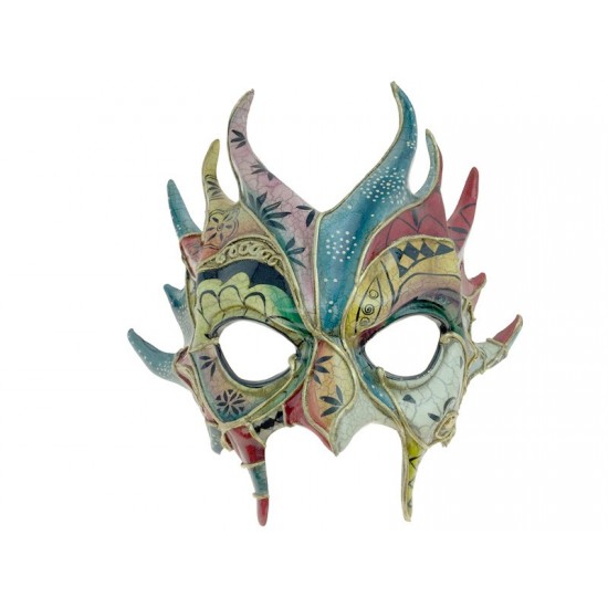Blue Venetian Devil Horn Mask