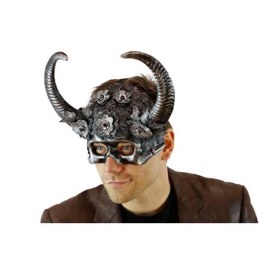 Silver Lace Ram Horn Mask Silver Lace Ram Horn Mask