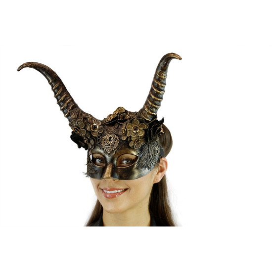 Gold Ornate Creature Horned Mask Gold Ornate Creature Horned Mask