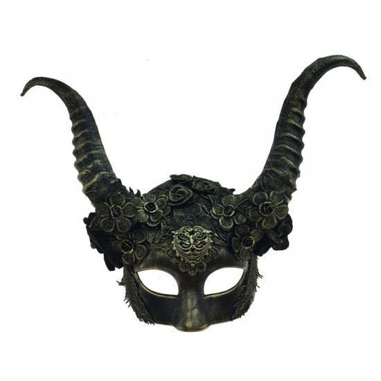 Gold Ornate Creature Horned Mask Gold Ornate Creature Horned Mask