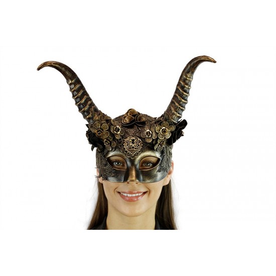 Gold Ornate Creature Horned Mask Gold Ornate Creature Horned Mask